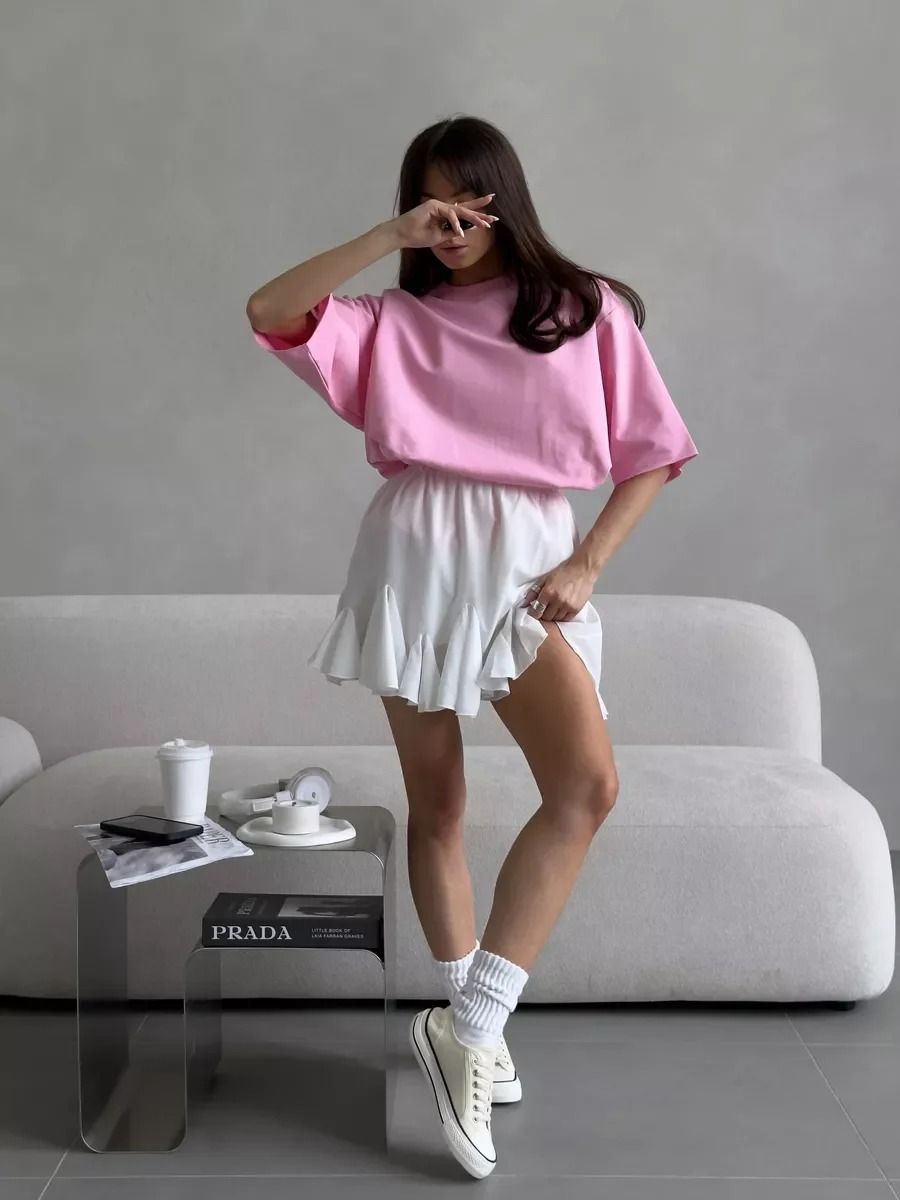 Casual Oversized Pink Loose Tshirt product image (10)
