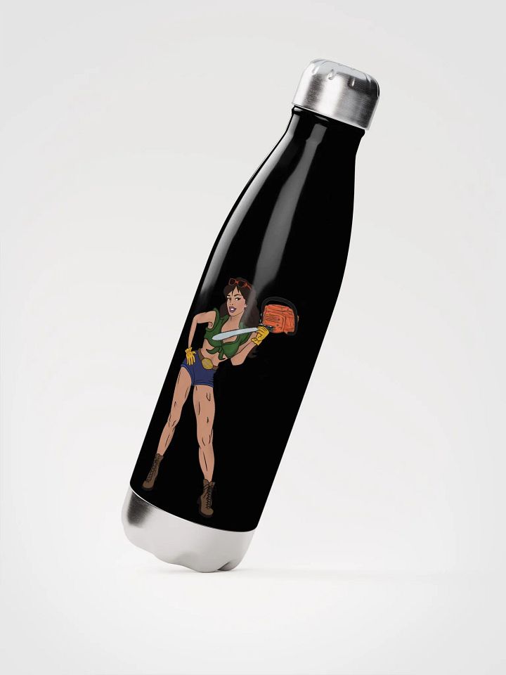 Brunette Chainsaw Betty Pinup Water Bottle product image (2)