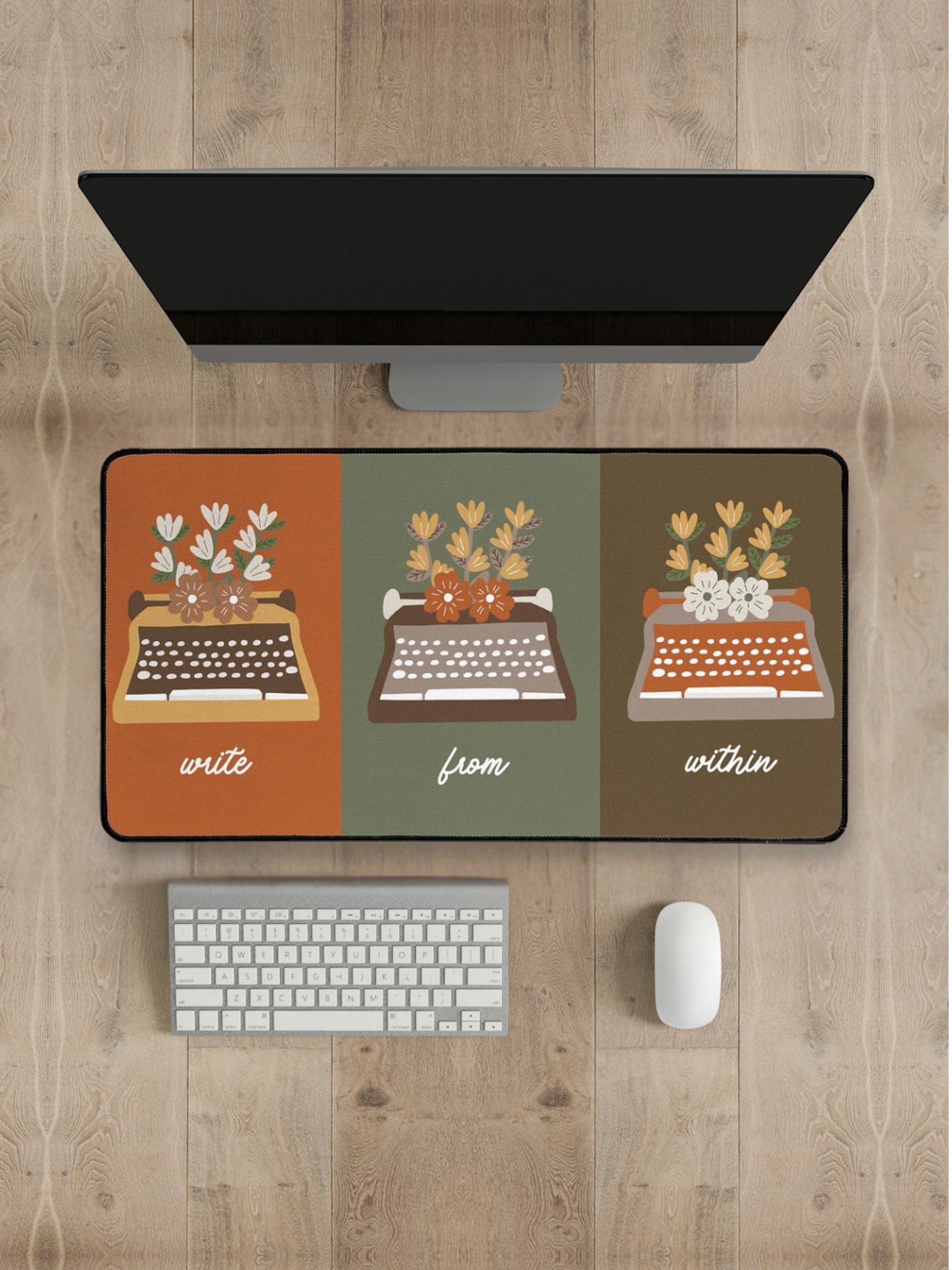 Write From Within Vintage Floral Typewriter Desk Mat product image (1)