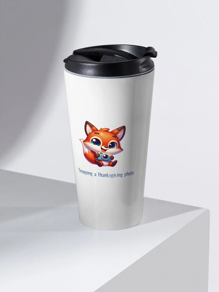 Snapping A Thanksgiving Photo Cute Fox Travel Mug product image (2)