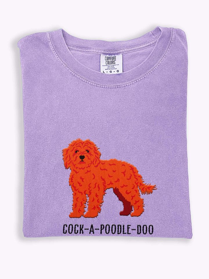 Cock-A-Poodle-Doo T-Shirt(Embroidered) of a Cockapoo(Red) product image (1)
