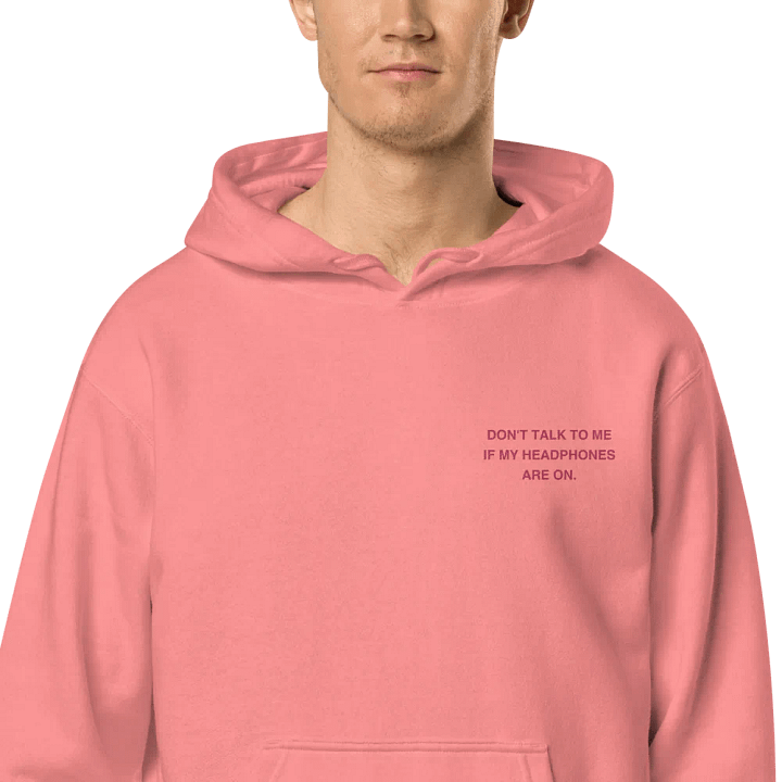 L.C. HEADPHONES ON (pink) embroidered pigment hoodie product image (2)