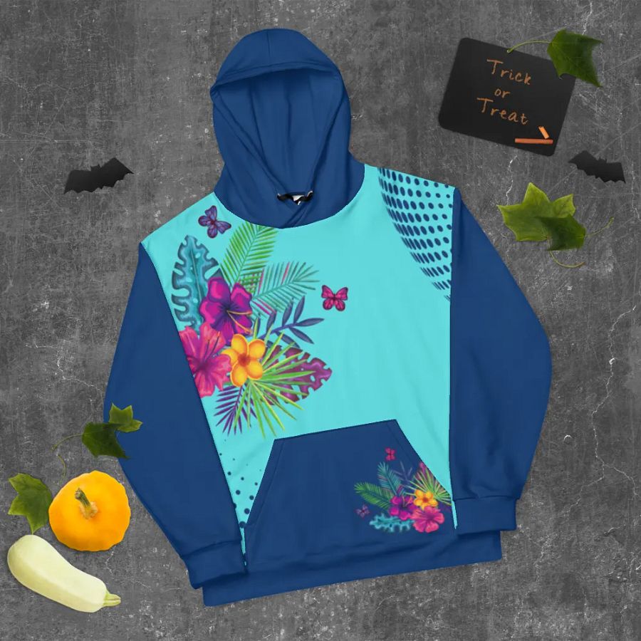 Blue Floral Hoodie product image (10)
