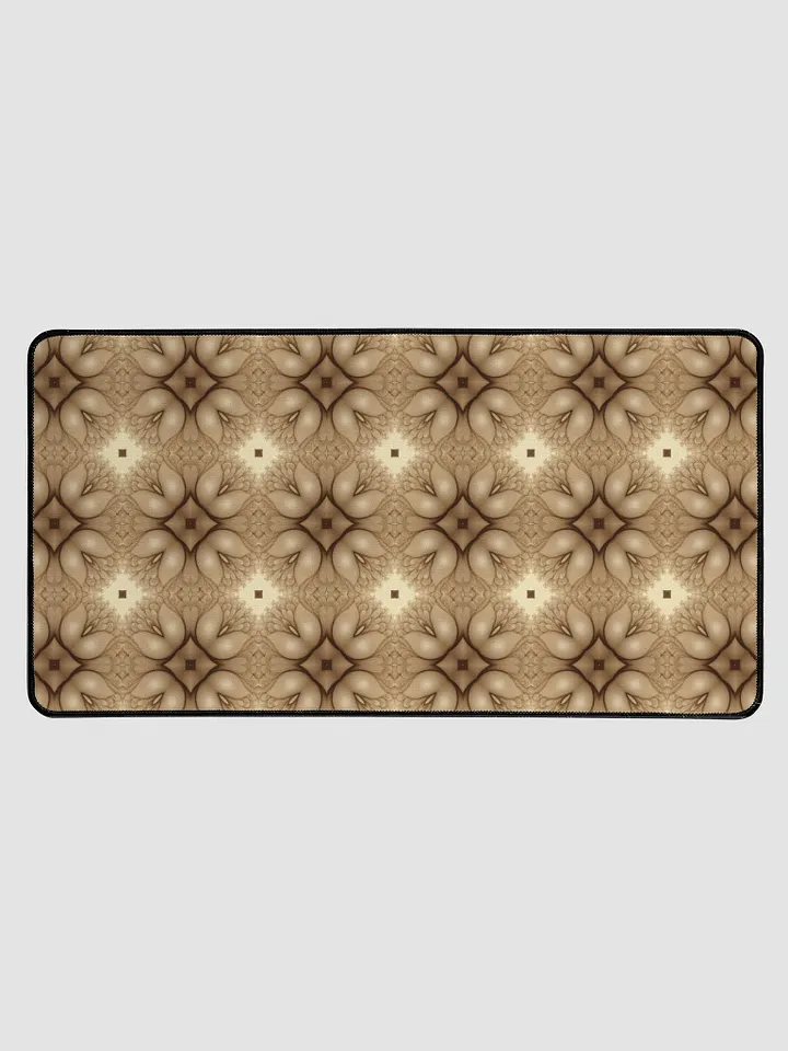 Desk Mat (31.5x15.5 inches) - Brown and Beige Tulip Pattern product image (1)