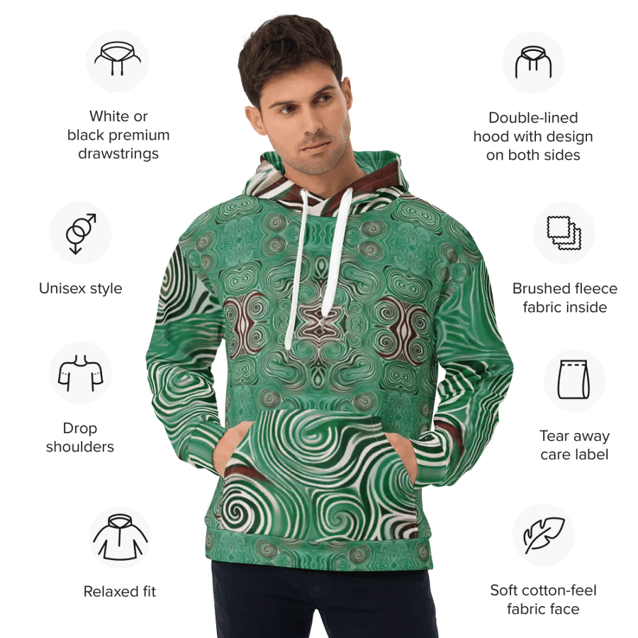 Funky Cool Green Liquid Tie-Dye Hoodie product image (10)