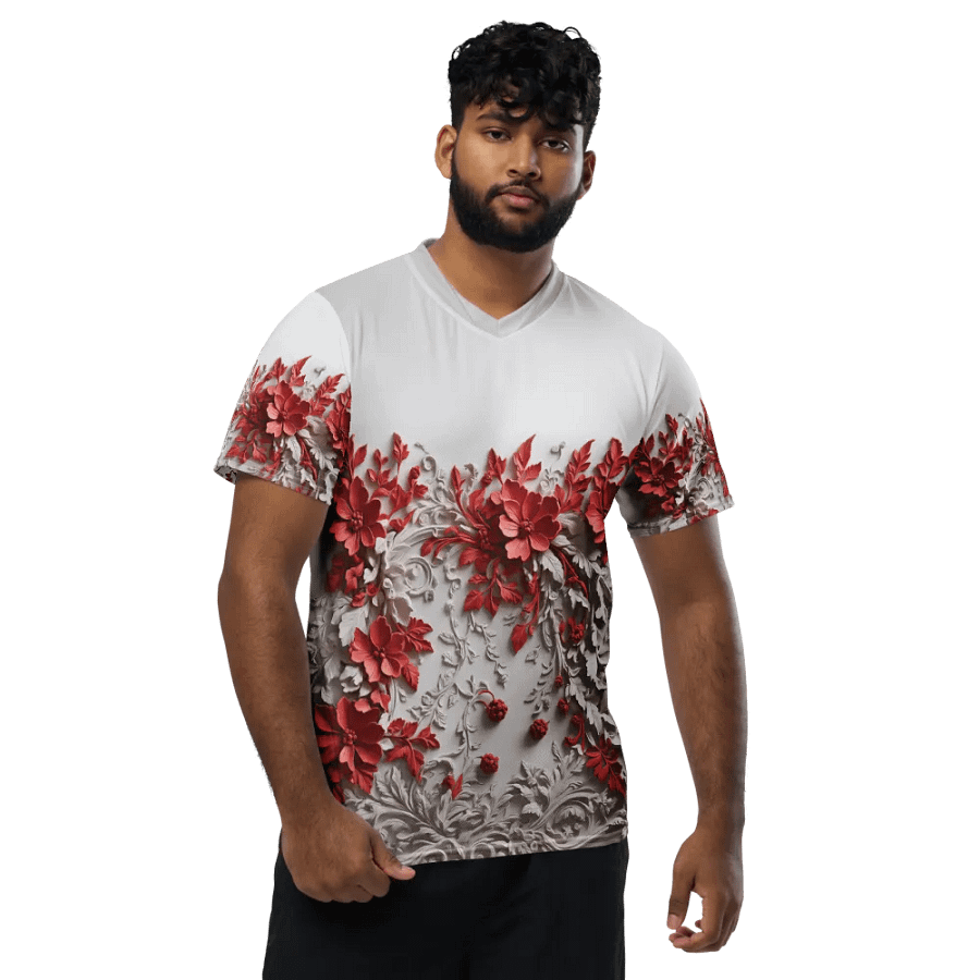 Red rose t shirt product image (9)