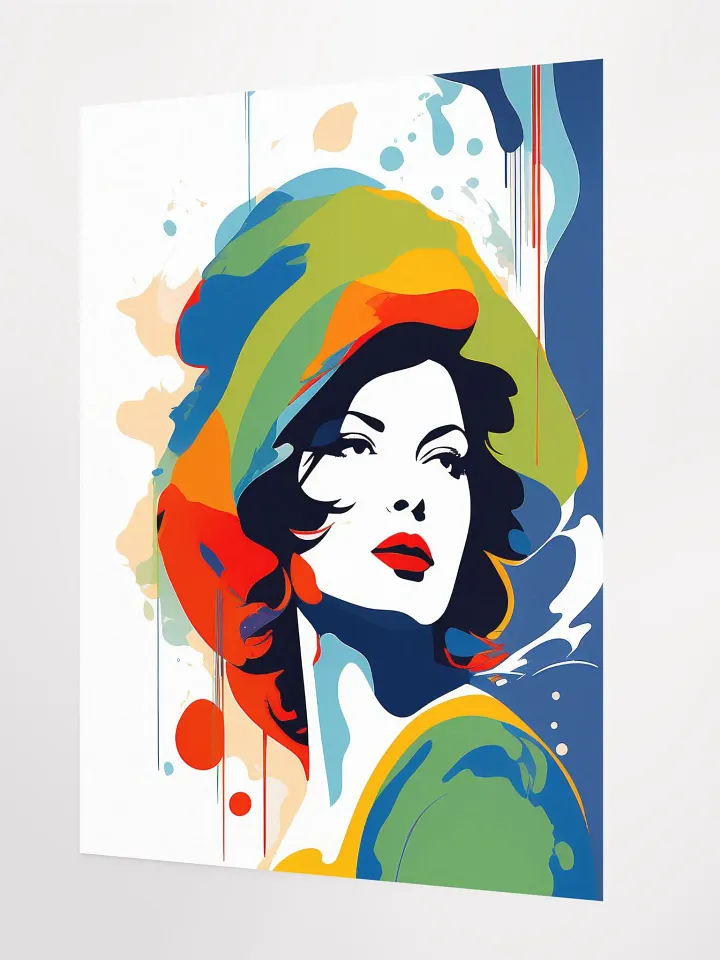 Abstract Woman v3 - Girly - Vintage Style Poster - Medium Size 18x24 Inches product image (2)