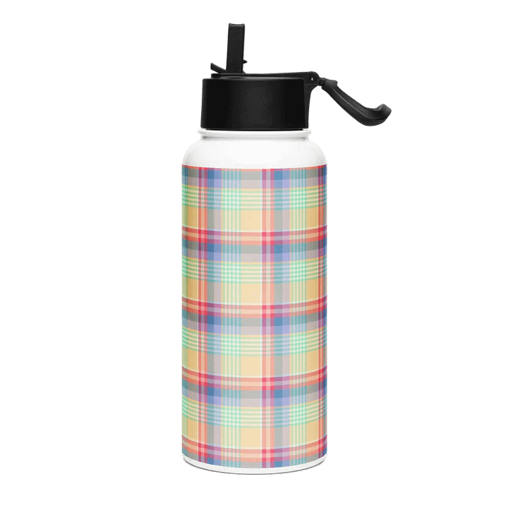 Bright Pastel Plaid Water Bottle product image (2)