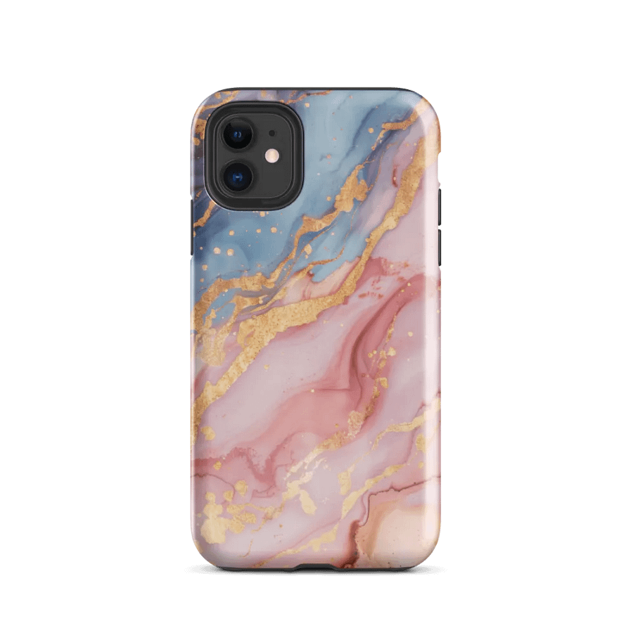 Blue Pink Marble Tough iPhone Case product image (47)