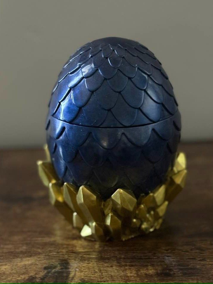 Resin Dragon Egg Trinket Jar – Two-Tone Fantasy Keepsake product image (2)