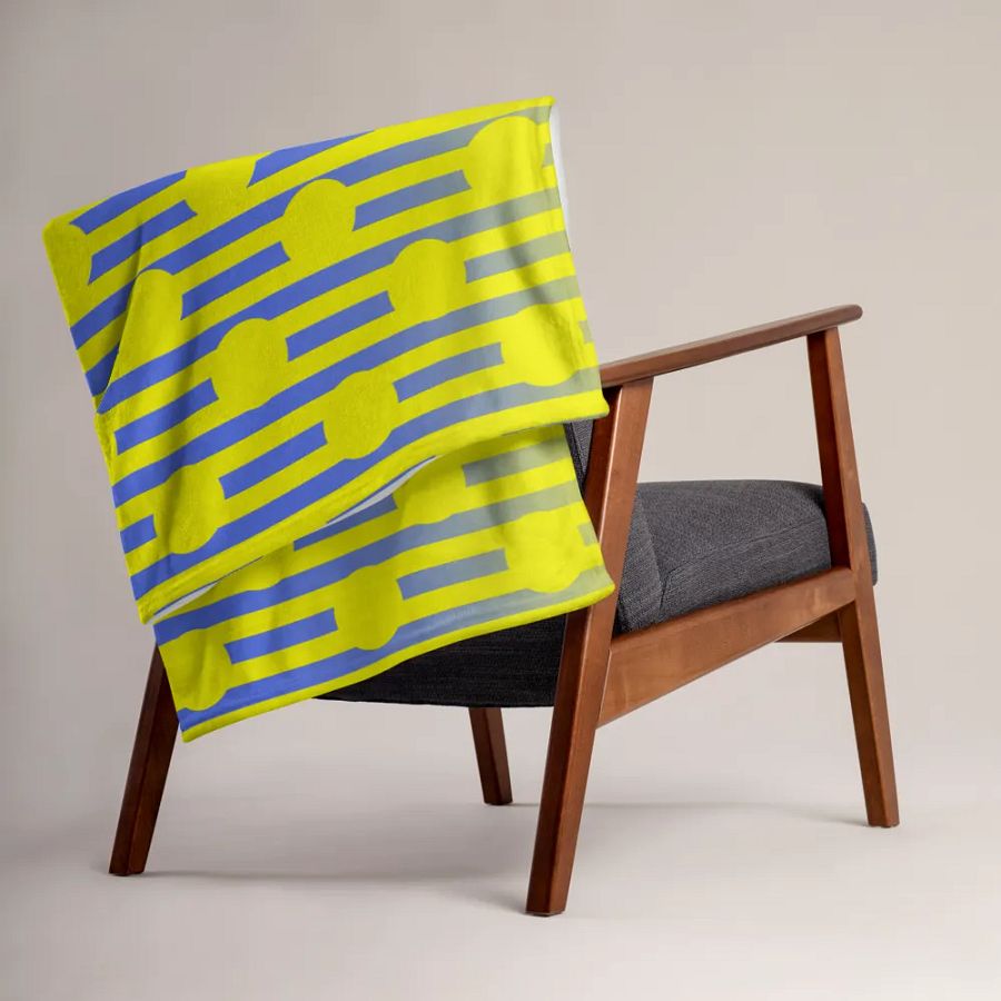 Yellow Polkadots and Stripes Throw Blanket product image (15)