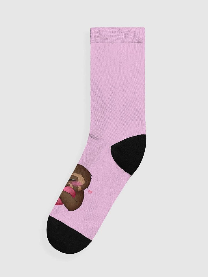 Pink Blushing Sloth Crew Socks product image (1)