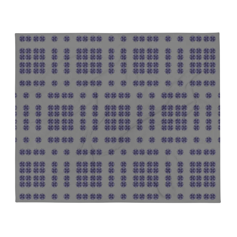 Blue & Purple Flower in Geometric Harmony Throw Blanket product image (3)
