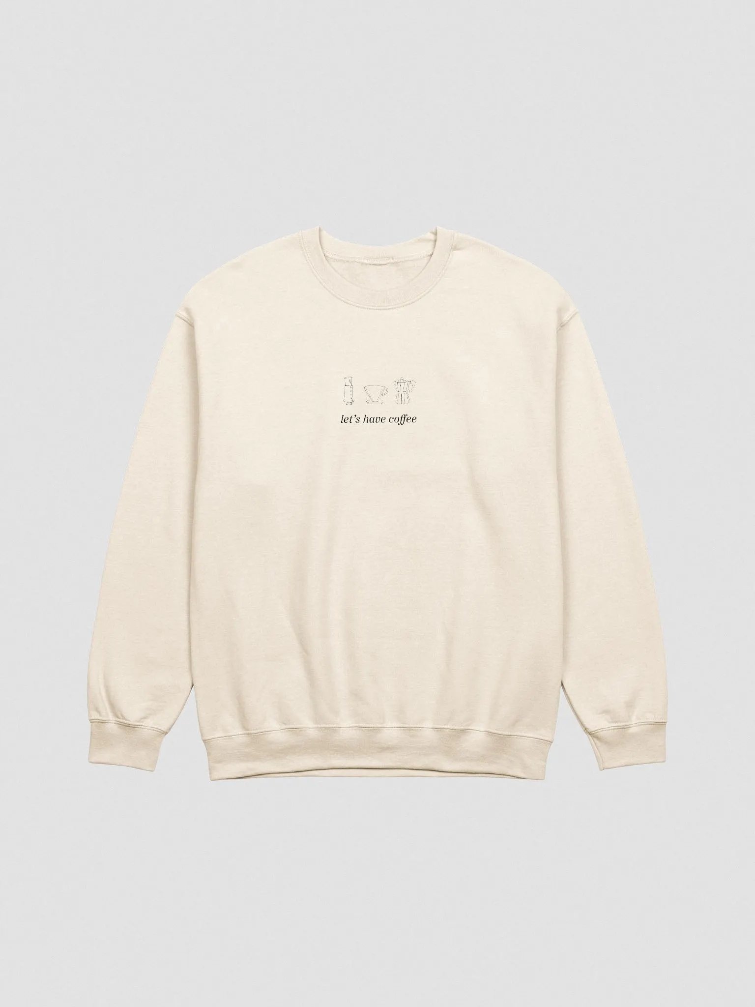 LETS HAVE COFFEE SWEATER (CREAM + BLACK) product image (1)