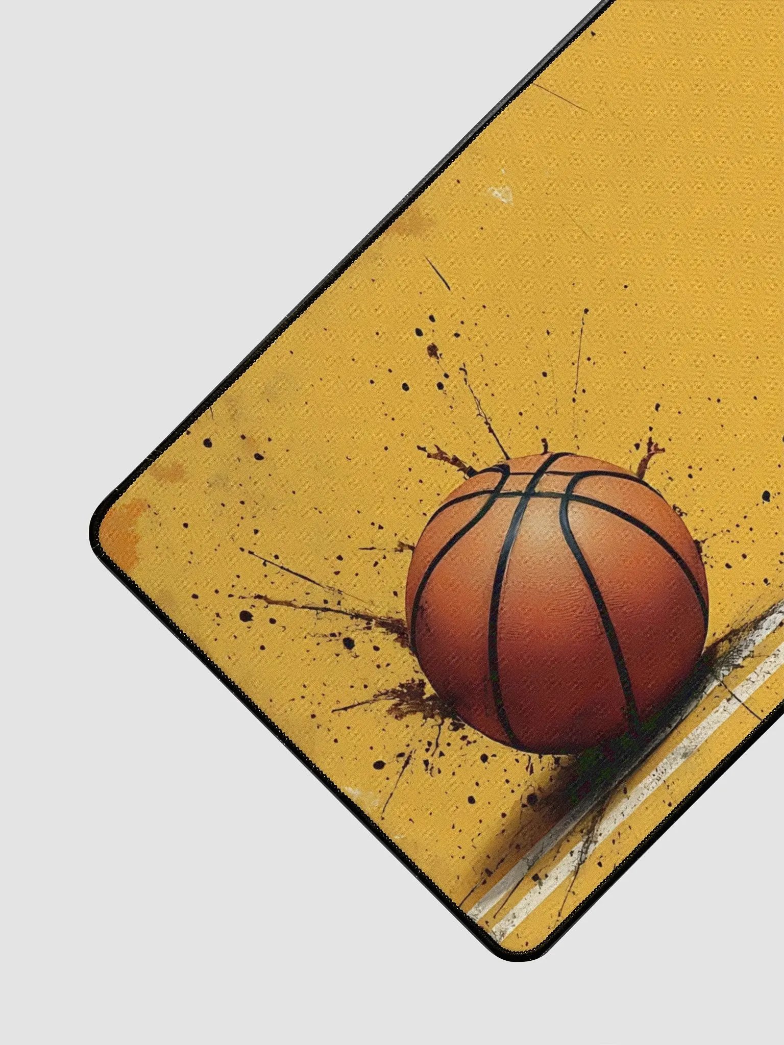 Dynamic Basketball Splatter Desk Mat - Bold Yellow Art product image (3)
