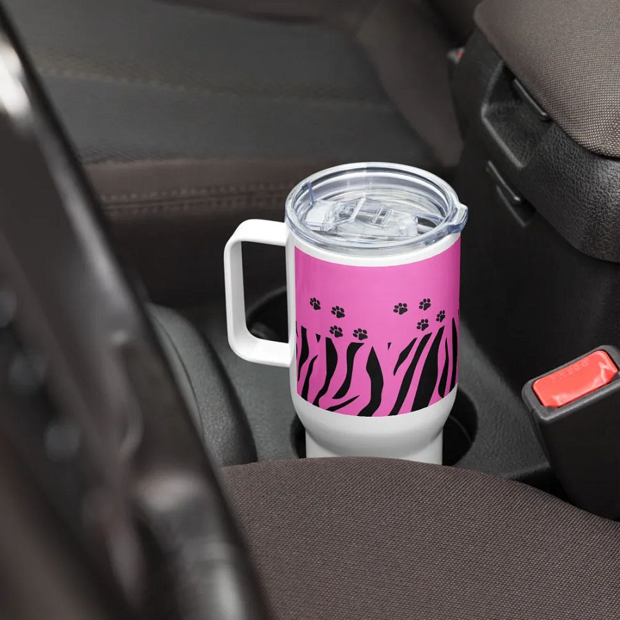 Zebra Stripes & Paw Prints Travel Mug product image (8)