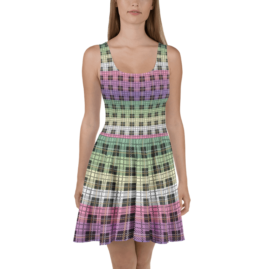Genderfae Pride Plaid Skater Dress product image (2)
