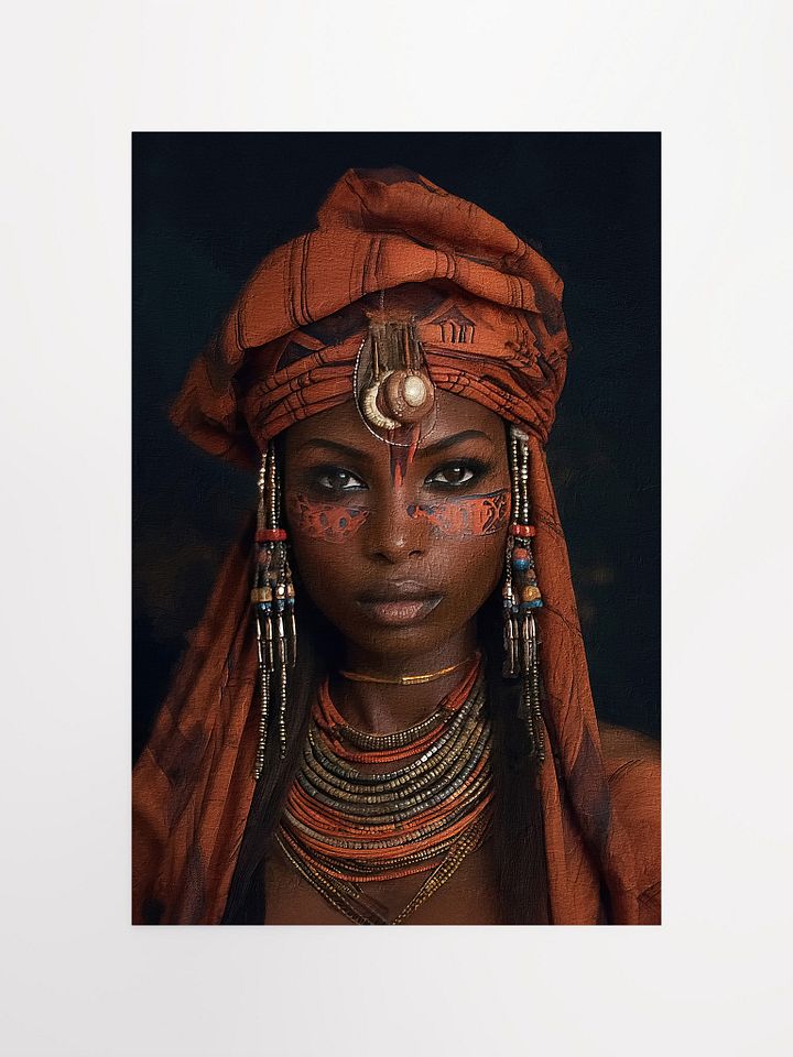 African Woman in Traditional Head Dress, Multi-Colored Jewelry Poster Print, Unframed product image (1)