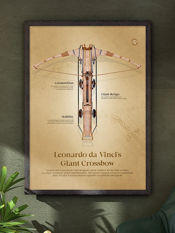 Leonardo da Vinci's Giant Crossbow (Framed poster) product image (2)