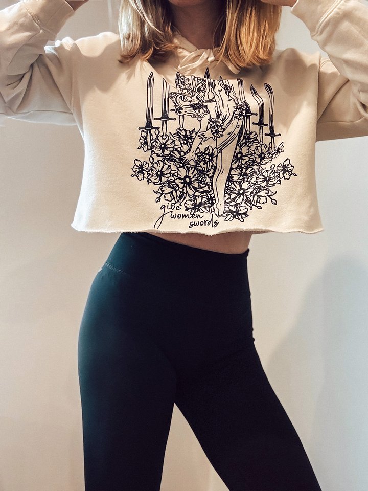 'Give Women Swords' Crop Hoodie product image (2)