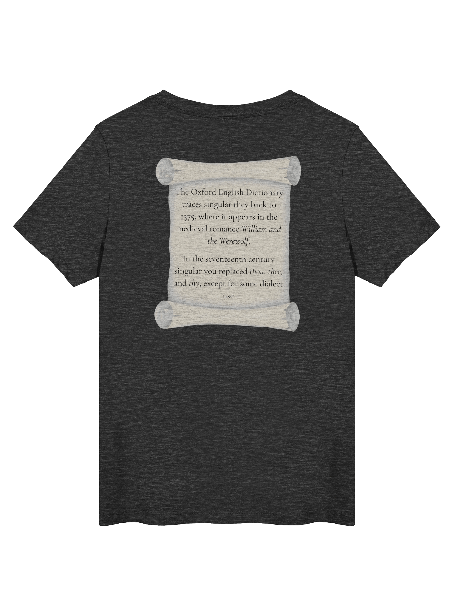 Singular they (v-neck printed front & back) product image (2)