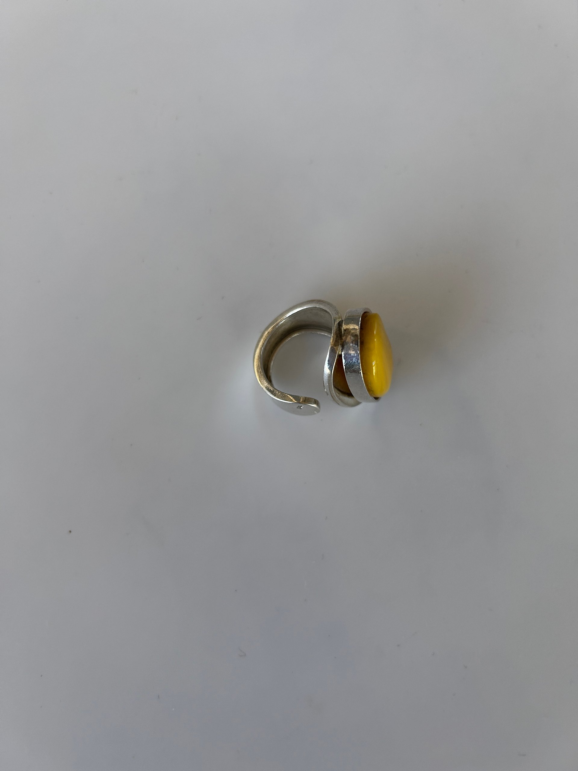 Baltic Egg Yolk Amber 925 Sterling Silver Adjustable Ring product image (3)