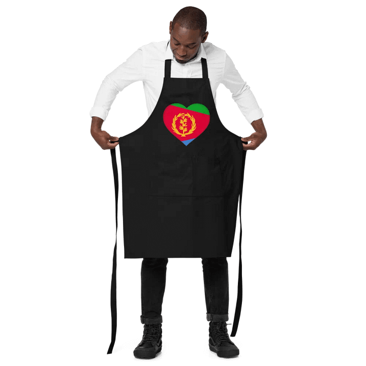 Eritrean Heart Flag Organic Cotton Apron product image (2)