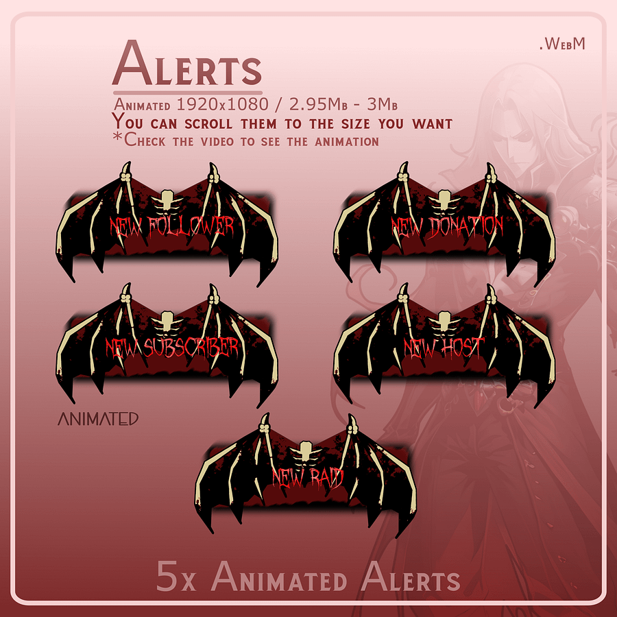 [Free] Vampire Stream Overlay Animated Pack product image (4)