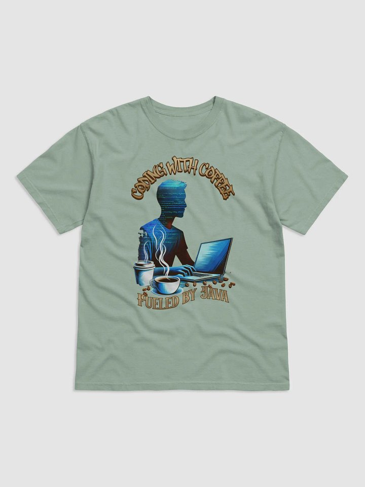 Coding with Coffee Fueled by Java Silhouette T-Shirt product image (12)