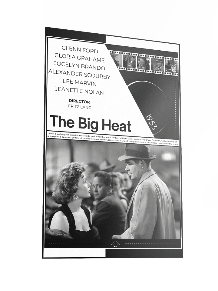 The Big Heat with Glenn Ford and Gloria Grahame 1953 | Movie Poster | 12x18 Wall Art product image (2)
