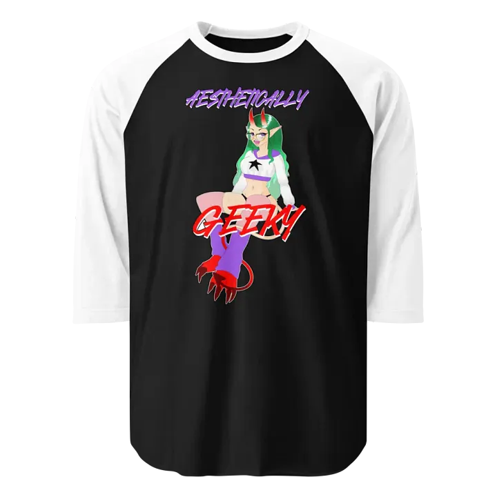 Aesthetically Geeky Demon Baseball Tee product image (1)
