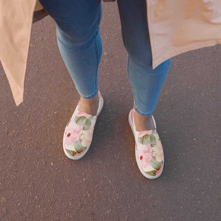 Vintage Rose Blossom Women's Canvas Shoes product image (2)