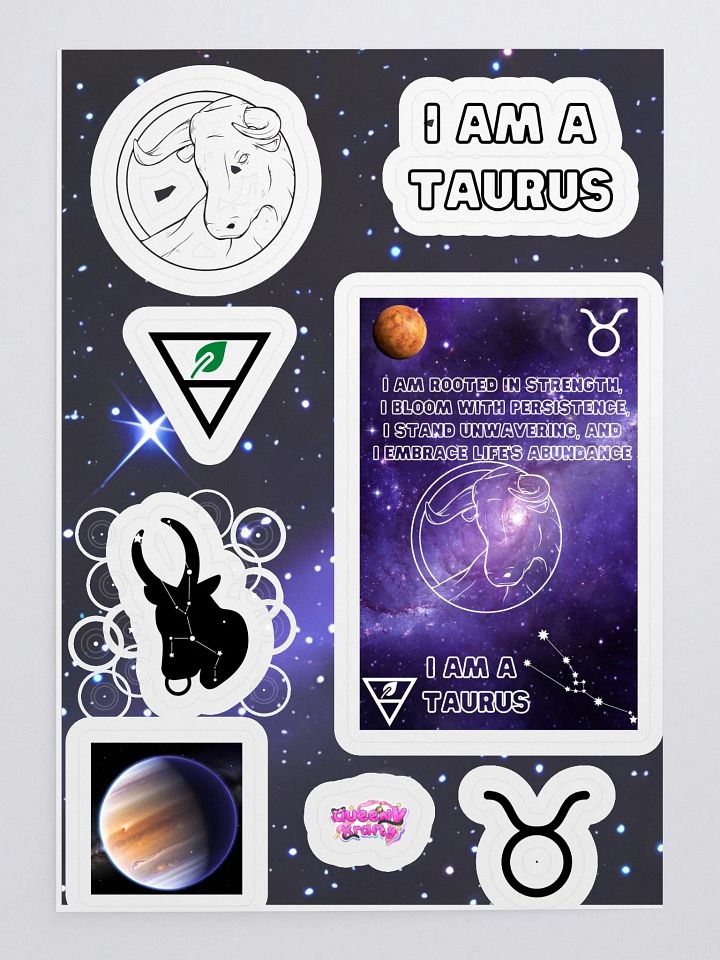 I am a Taurus Sticker Sheet product image (1)