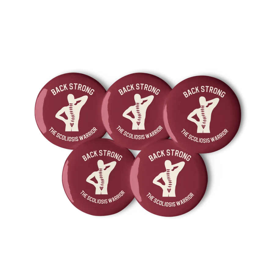 Scoliosis Warrior Button Set: Maroon product image (6)