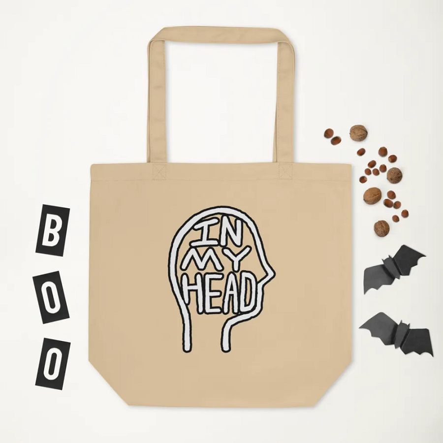 In My Head (lined design) tote bag product image (3)
