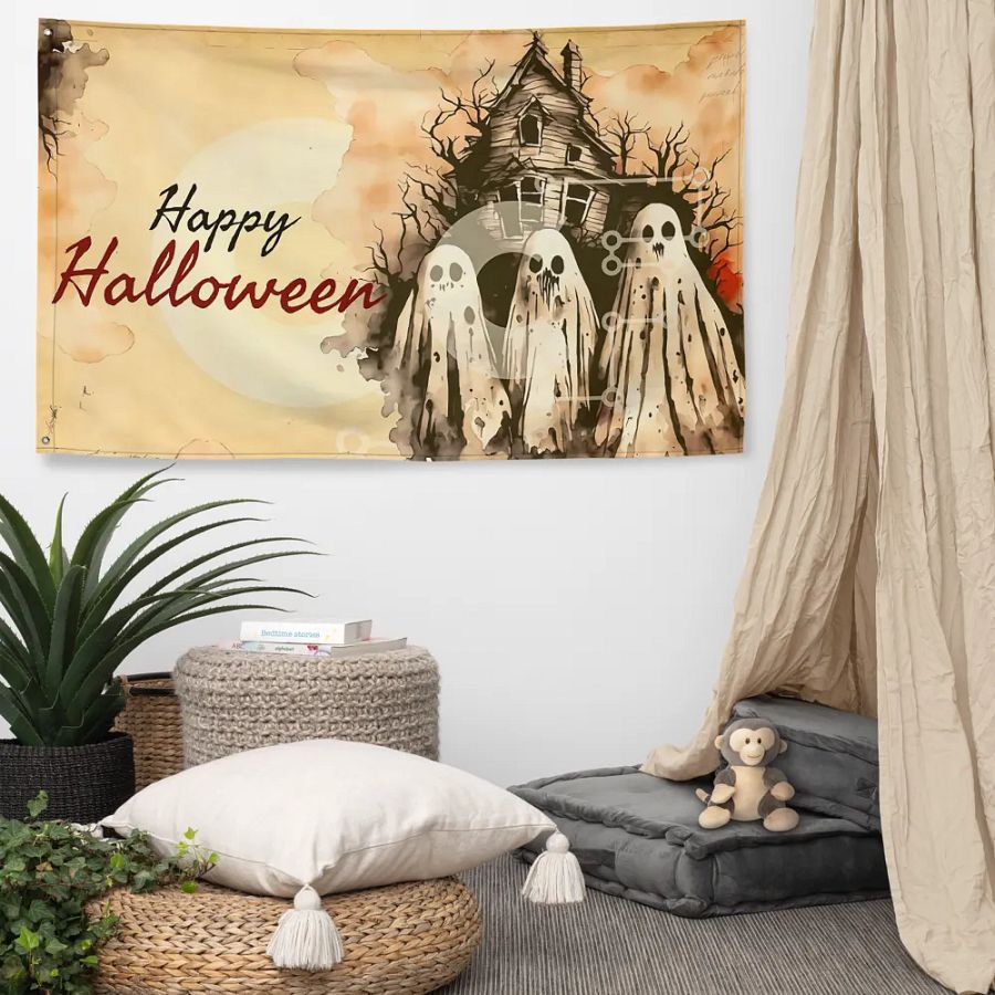 Pastel Ghosts Spooky Halloween Flag product image (5)