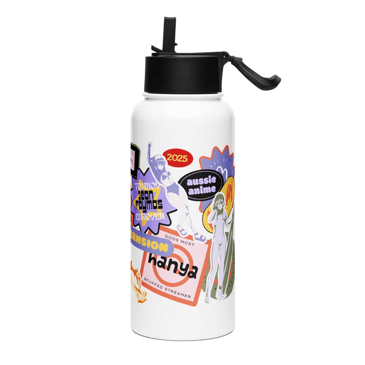 Stickerbomb Steel Waterbottle + straw product image (1)
