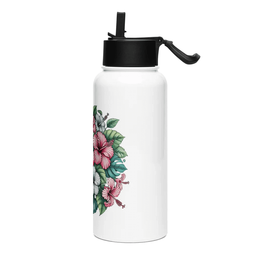 Tropical Hibiscus Stainless Steel Water Bottle | AI Design product image (3)