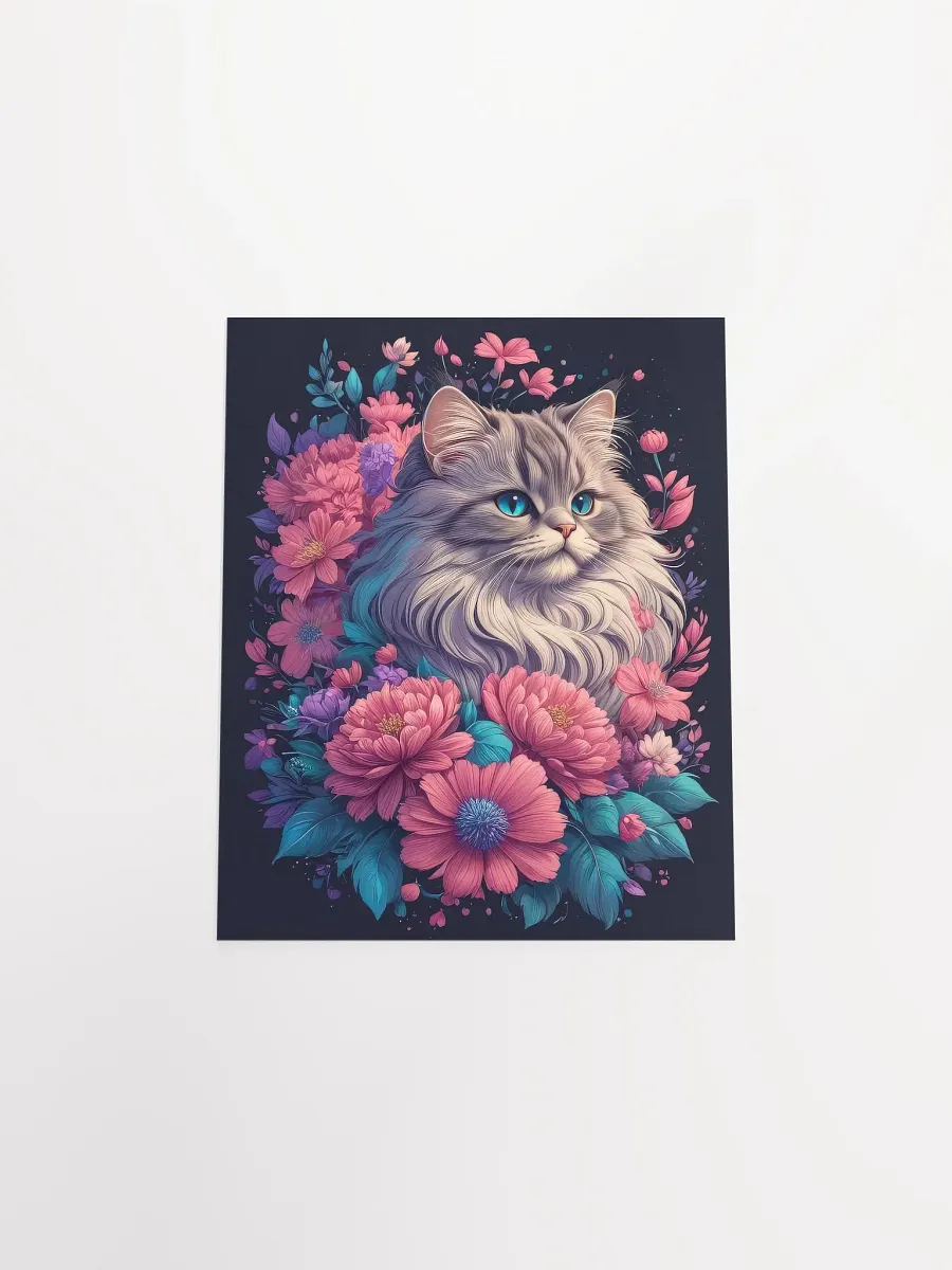 Flower Cat v2 - Poster - Small and Standard Sizes - 8x10-11x14-12x16-16x20 Inches product image (4)