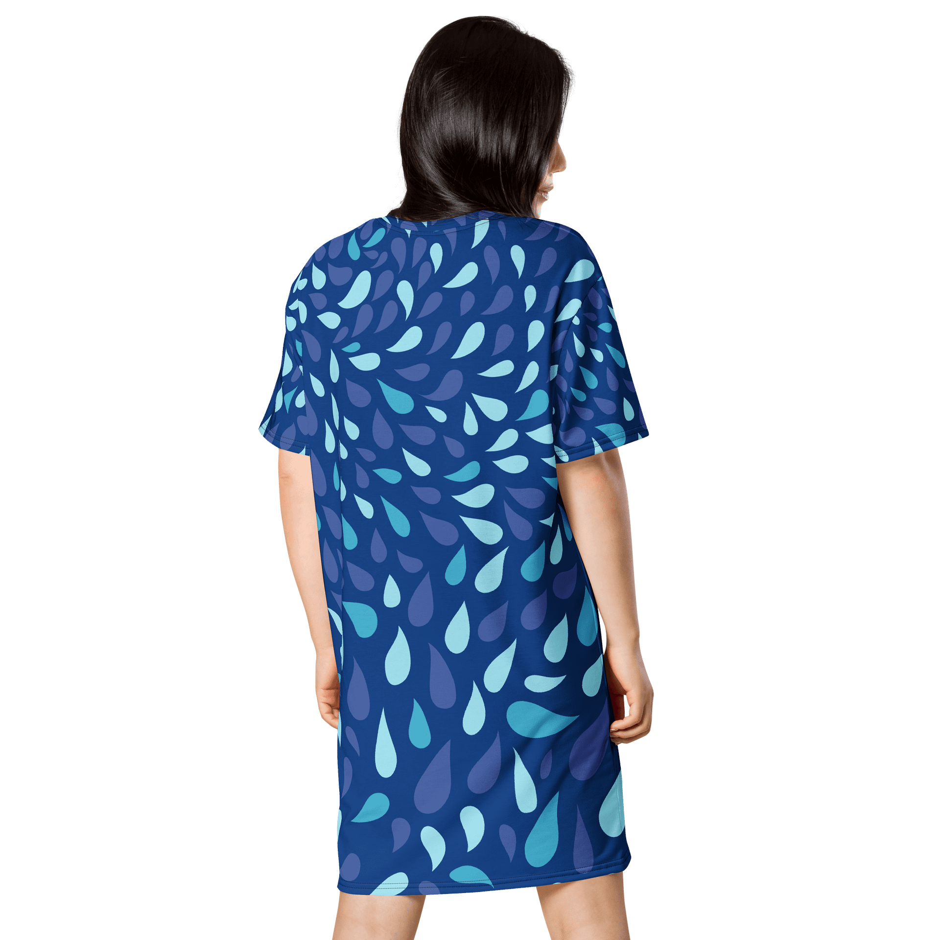 Vibrant Blue Teardrop T-Shirt Dress - Oversized & Stretchy product image (2)