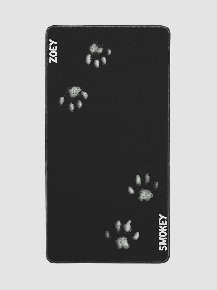 Smokey & Zoey Paw Print Desk Mat (Inverted Black) product image (2)