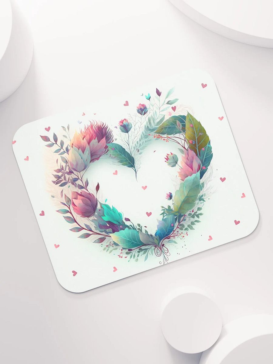 Valentines Flower and Greenery Heart Mousepad product image (7)