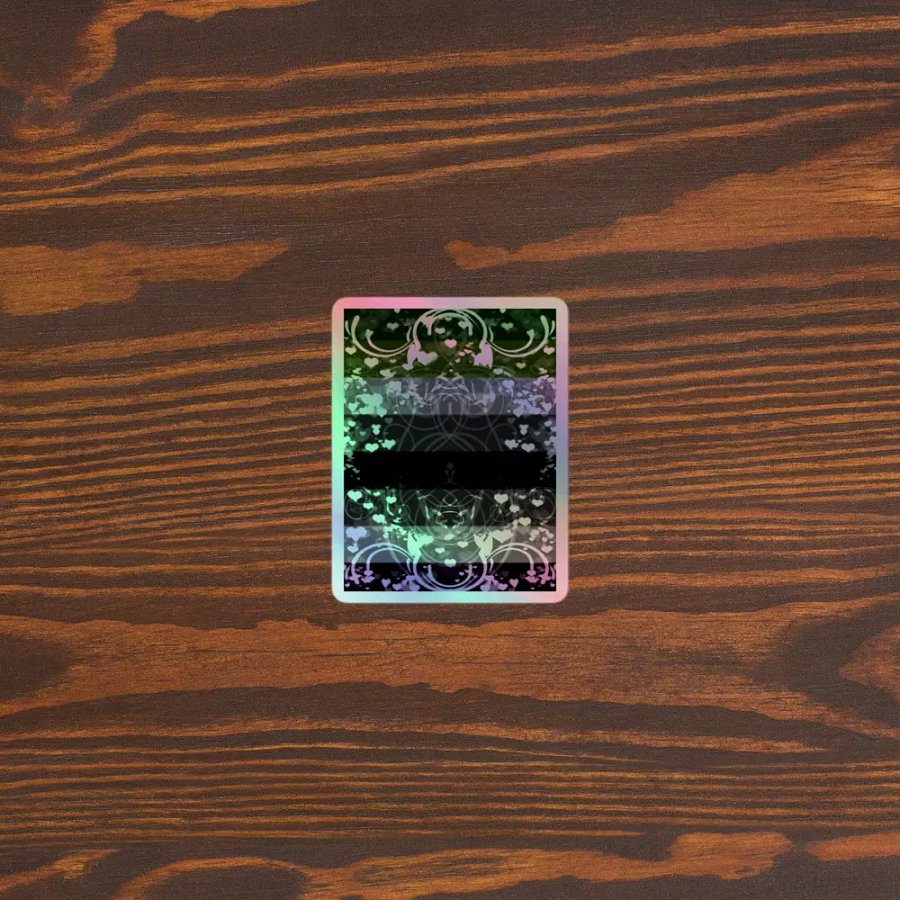 Aroace Pride Flag Sticker: Green To Purple (Flourish Variation) product image (3)