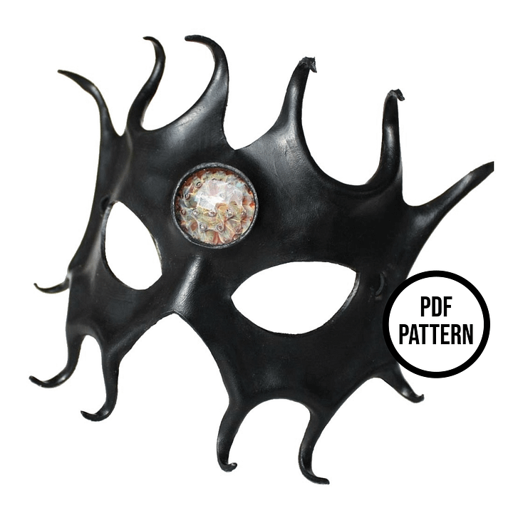 Leather Mask with Cabochon Inlay- PDF Pattern product image (1)