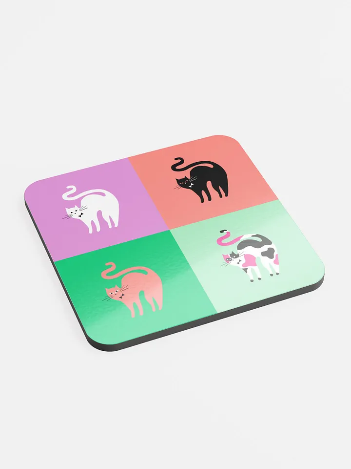 4 Cat coat of Arms 4V | Colorful Cat Collage coaster product image (2)