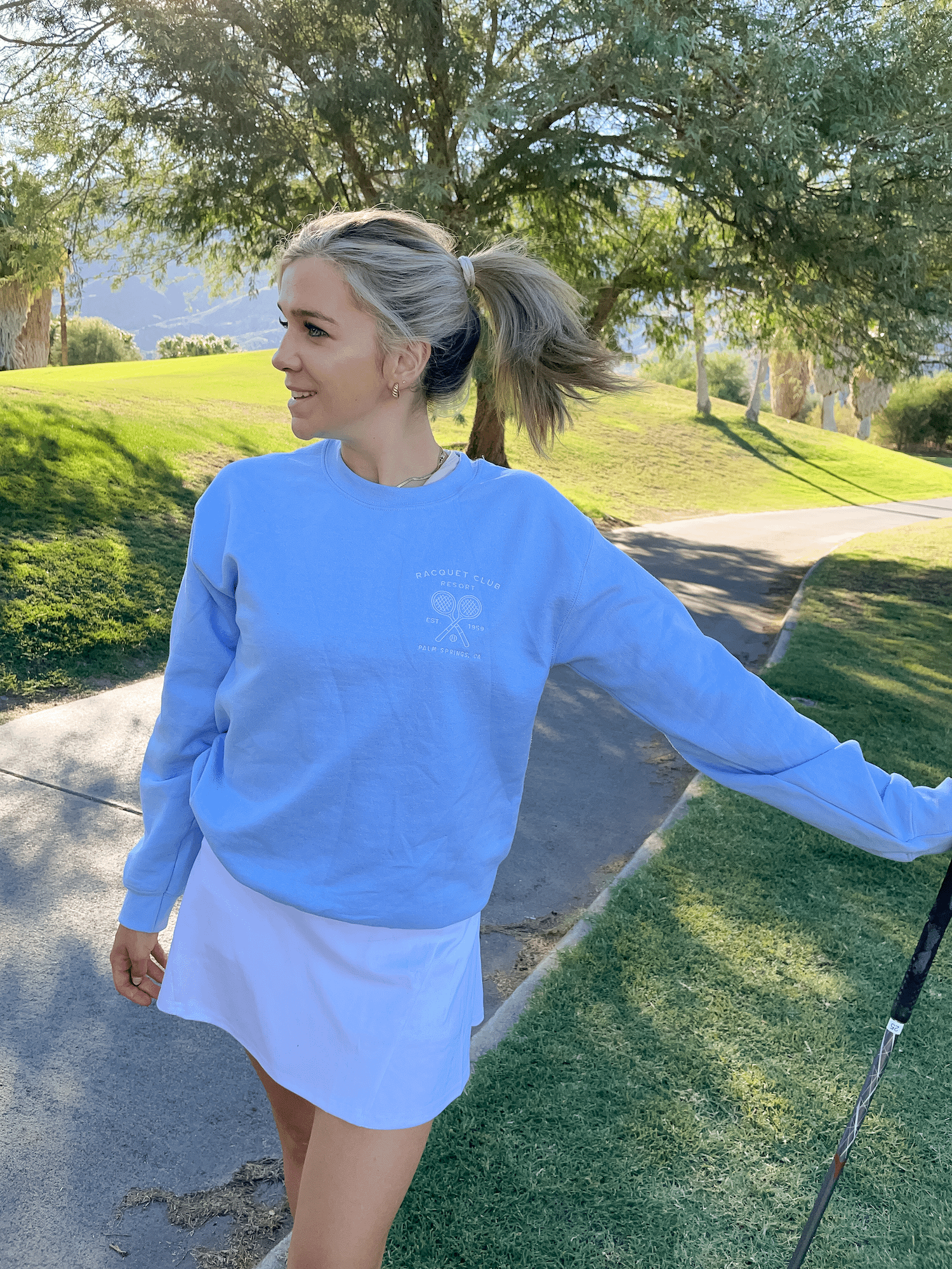Racquet Club Resort - Light Blue Embroidered Crewneck product image (2)