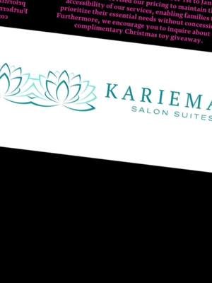 Kariema's Salon Suites acknowledges the current challenges individuals are facing and is dedicated to providing assistance. From November 1st to January 5th, we have revised our pricing to maintain the accessibility of our services, enabling families to prioritize their essential needs without concession. Furthermore, we encourage you to inquire about our complimentary Christmas toy giveaway. #fyp #viral #salon #hairstyle #hairsalon 