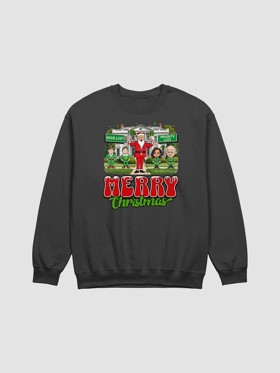 MERRY CHRISTMAS TRUMP 2024 UNISEX CHRISTMAS SWEATER VICTORY PATRIOTIC SWEATSHIRT FOR LOYAL TRUMP SUPPORTERS USA POLITICS APPAREL BOLD STATEMENT ELECTION TEE product image (3)