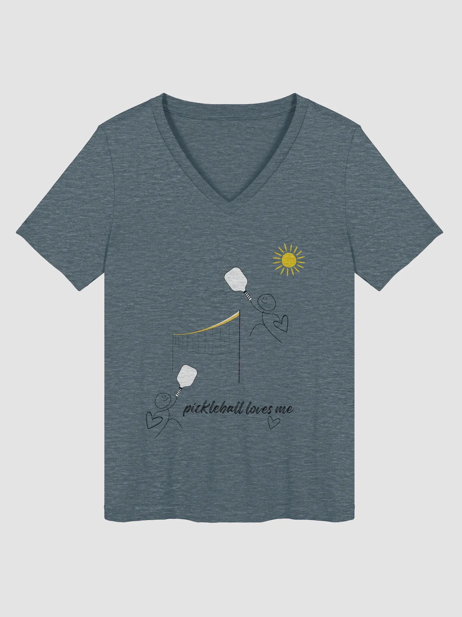 Pickleball Loves Me Bella Women's Relaxed V-Neck T-Shirt product image (3)