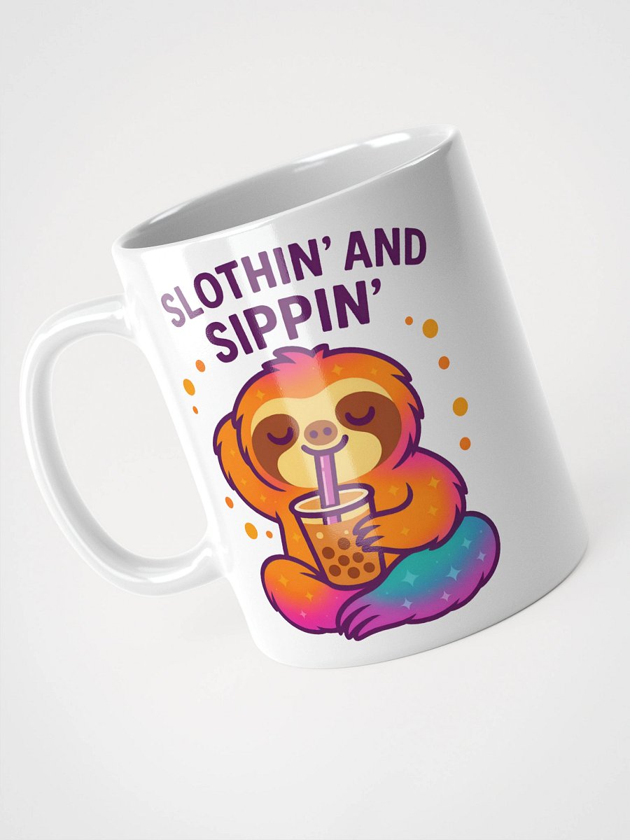 Slothin’ and Sippin’ Coffee Mug – Cute Bubble Tea Sloth Cup for Boba Lovers & Chill Vibes product image (3)